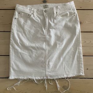 J Crew white denim pencil skirt